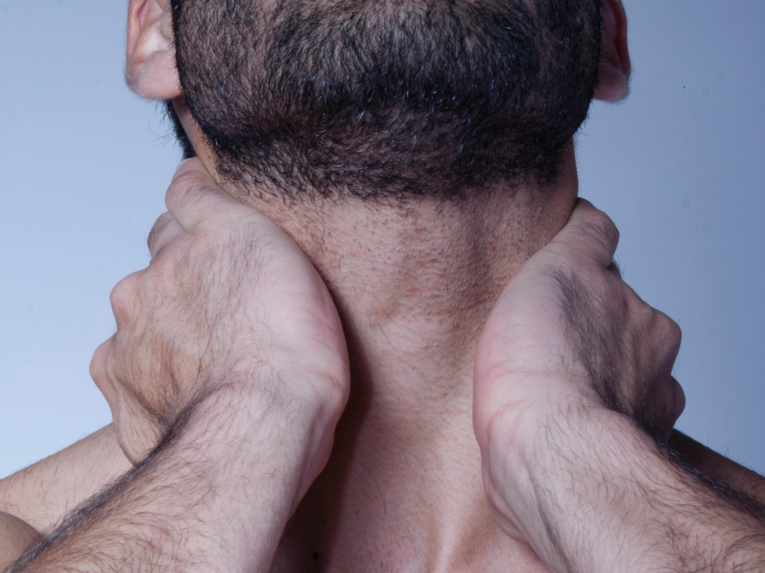 gay shirtless male holding this throat prepping for gay oral sex deepthroating good time via pexels