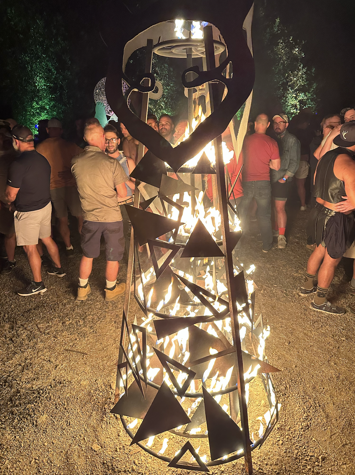 giant fire art installation at lazy bear 2023