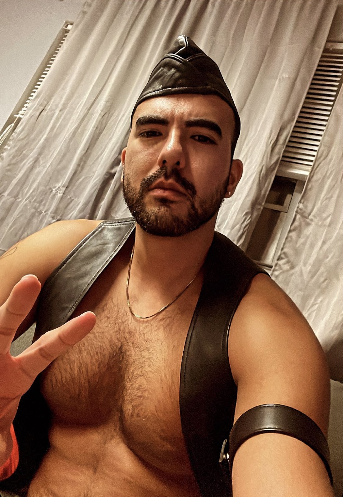 phil dressed in leather fetish gear for Fort Lauderdale gay sex club